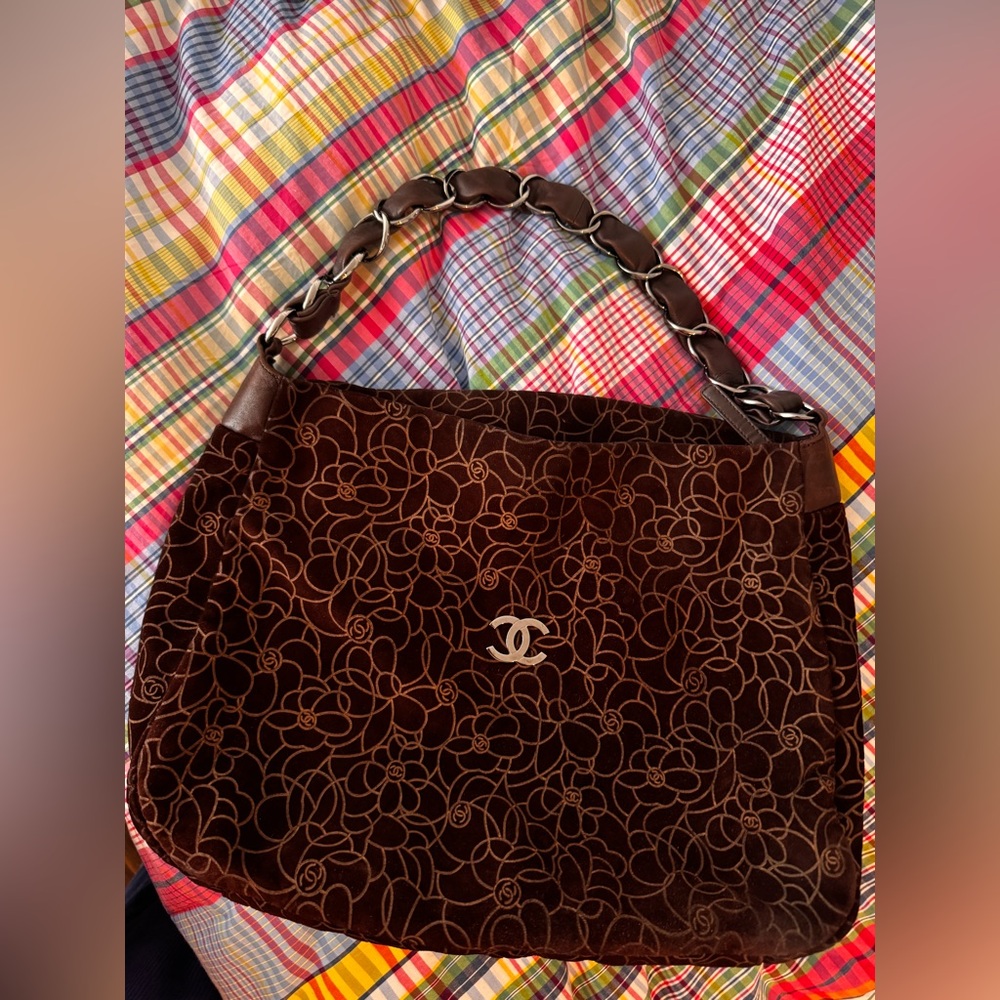 Chanel Burgundy Floral Shoulder Bag